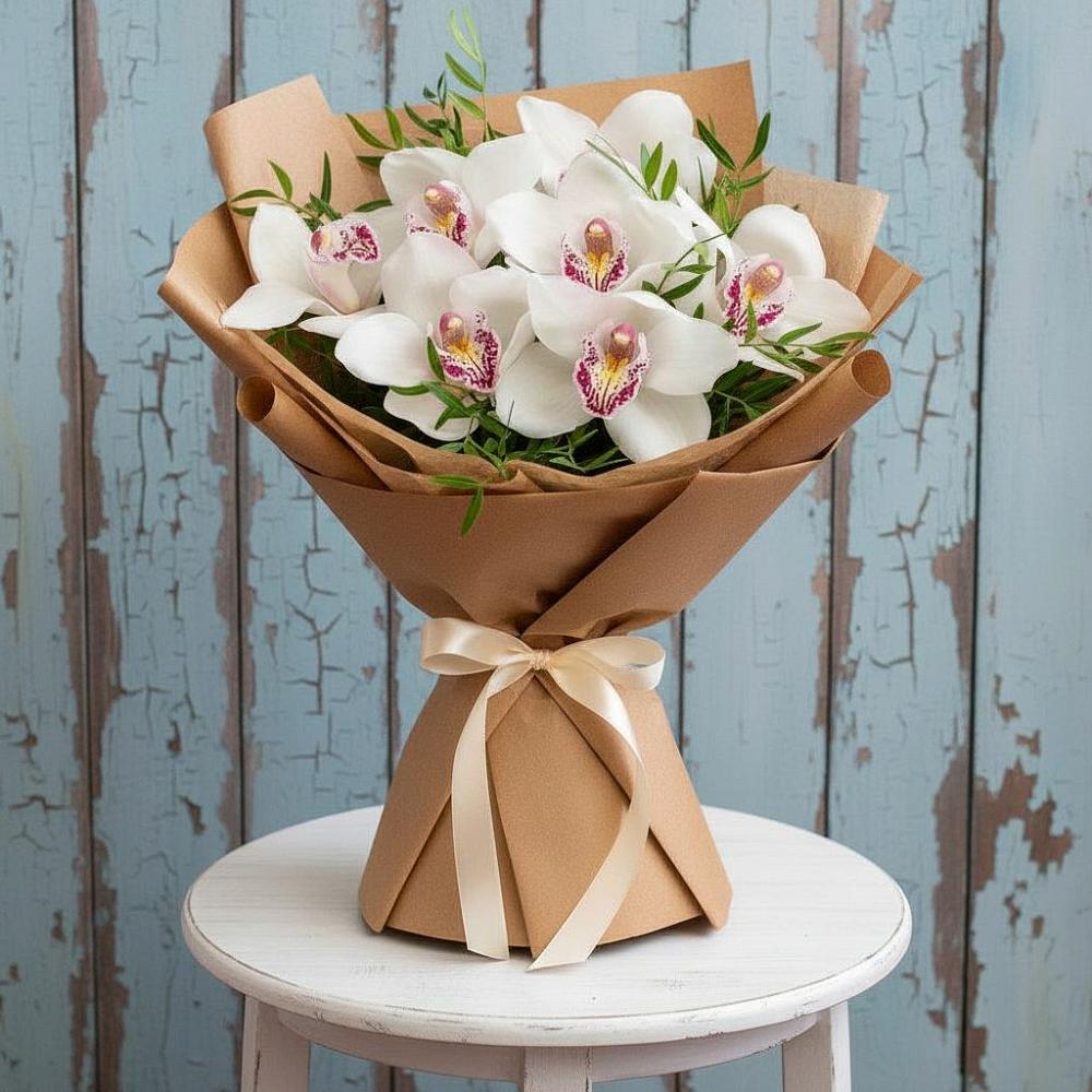 Букет цветов из: Орхидеи и Розы в Ялге
