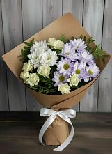 Букет цветов из:  Хризантемы и Розы в Ялге