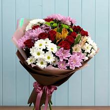 Букет цветов из:  Розы, Хризантемы и Альстромерии #REPLACE_PRED# Ялге
