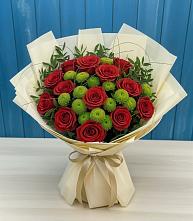 Букет цветов из:  Розы и Хризантемы в Ялге